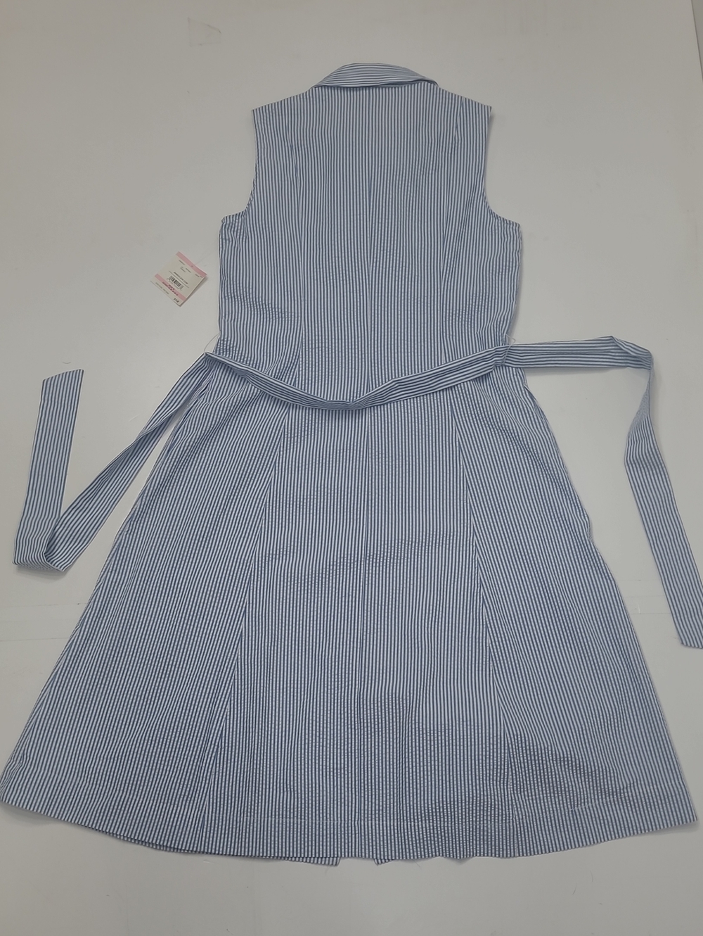 Anne Klein Calf Length Dress Striped Sleeveless Shirt Collared Button Up Front - Picture 16 of 16